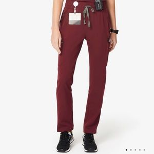 Figs High Waisted Yola Burgundy Scrub Pant